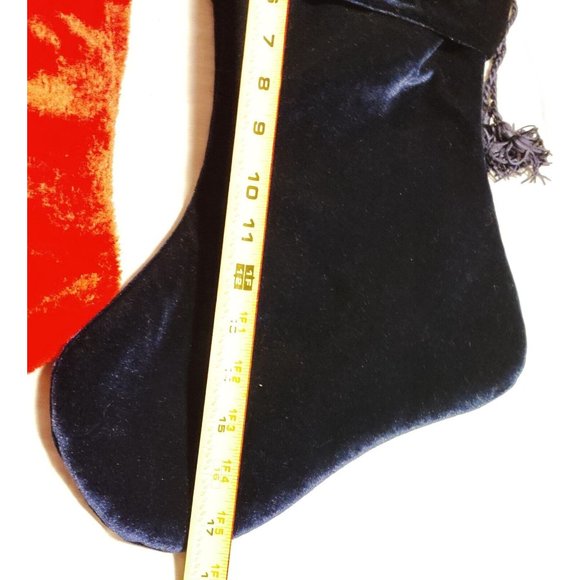 Vtg Lot of 4 Assorted Christmas Stocking - Bells, Elf, Monogram M, Leopard Trim - Picture 6 of 11